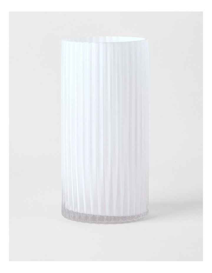Atlas Ribbed Glass Vase 30cm in White