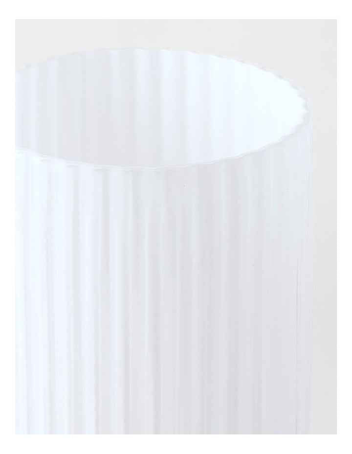 Atlas Ribbed Glass Vase 30cm in White