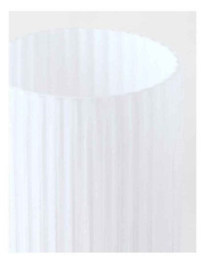 Atlas Ribbed Glass Vase 30cm in White