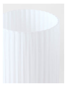 Atlas Ribbed Glass Vase 30cm in White