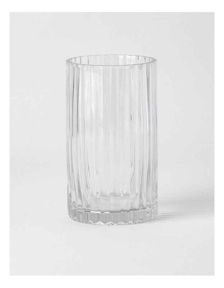 Atlas Ribbed Glass Vase 20cm in Clear