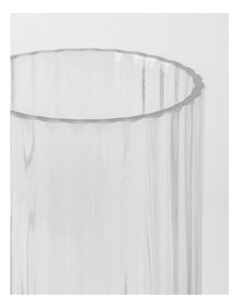 Atlas Ribbed Glass Vase 20cm in Clear