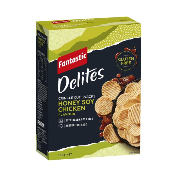 FANTASTIC DELITES RICE SNACKS:HONEY SOY CHICKEN:.:100 GRAM