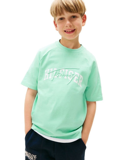 Mixed Logo Raglan Sleeve T-shirt (8-16Years) in Green
