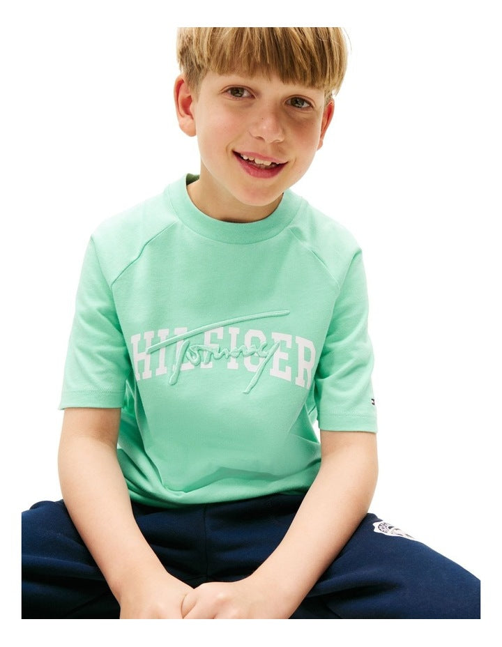 Mixed Logo Raglan Sleeve T-shirt (8-16Years) in Green