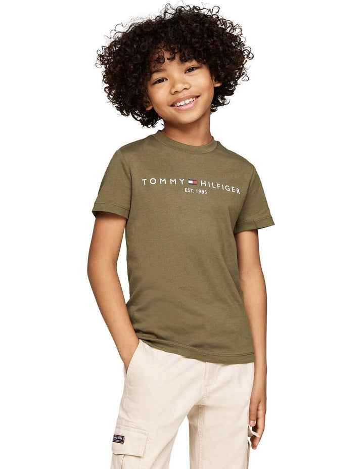 Logo Crew Neck T-shirt (8-16 Years) in Green