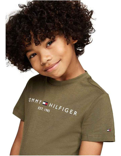 Logo Crew Neck T-shirt (8-16 Years) in Green