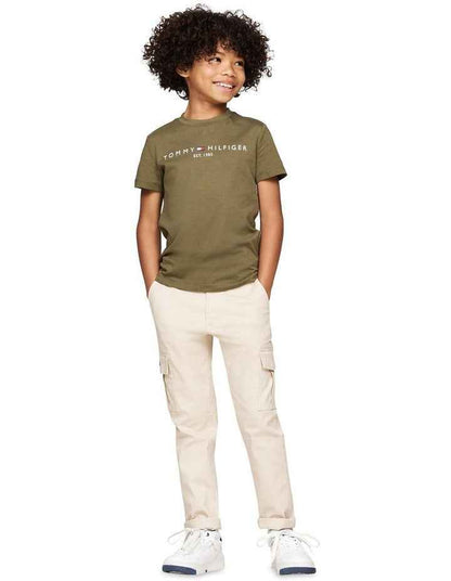 Logo Crew Neck T-shirt (8-16 Years) in Green