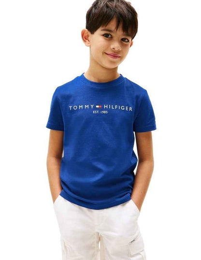 Logo Crew Neck T-shirt (3-7 Years) in Blue
