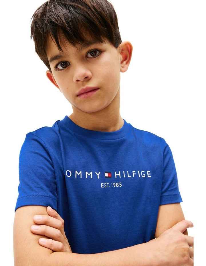 Logo Crew Neck T-shirt (3-7 Years) in Blue