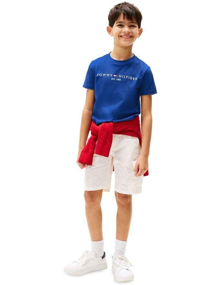 Logo Crew Neck T-shirt (3-7 Years) in Blue