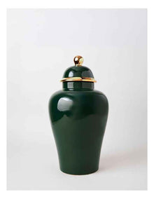 Plain Glass Ginger Jar 36cm in Green