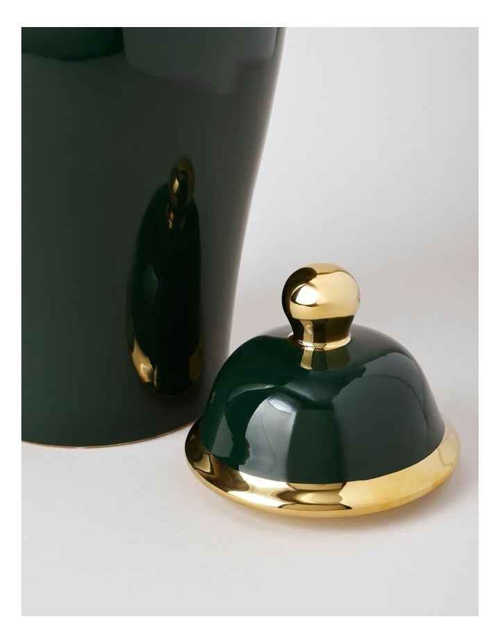 Plain Glass Ginger Jar 36cm in Green