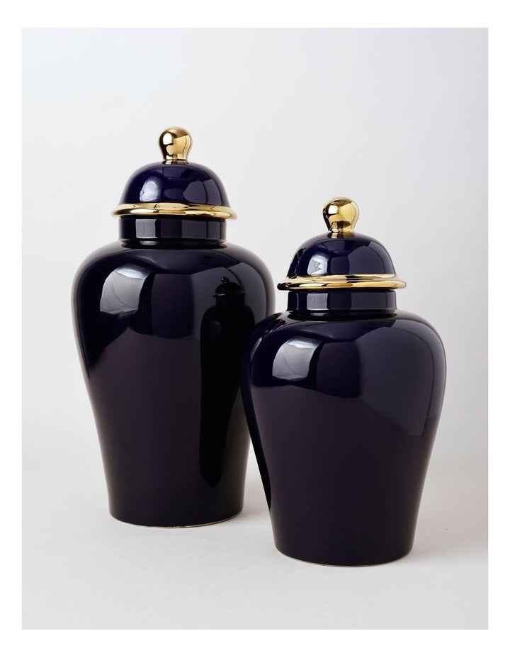 Plain Glass Ginger Jar 36cm in Blue
