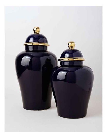 Plain Glass Ginger Jar 36cm in Blue
