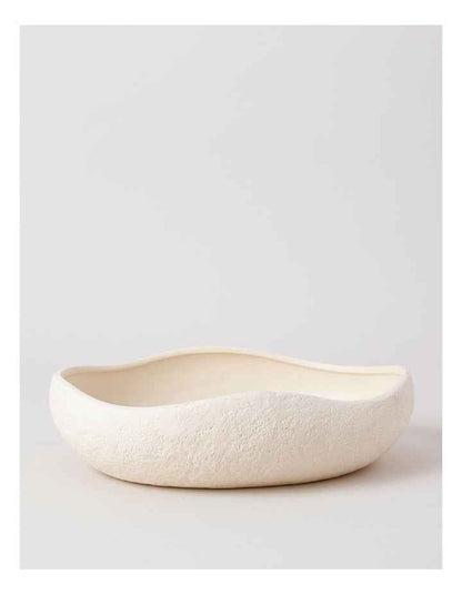 Peninsula Ceramic Wavy Bowl 30cm in Cream