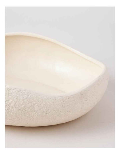 Peninsula Ceramic Wavy Bowl 30cm in Cream