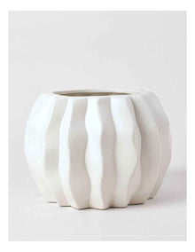 Ballina Ceramic Vase Round 24cm in White