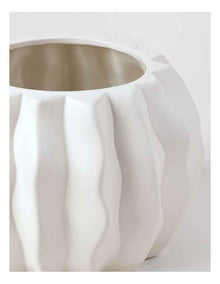 Ballina Ceramic Vase Round 24cm in White