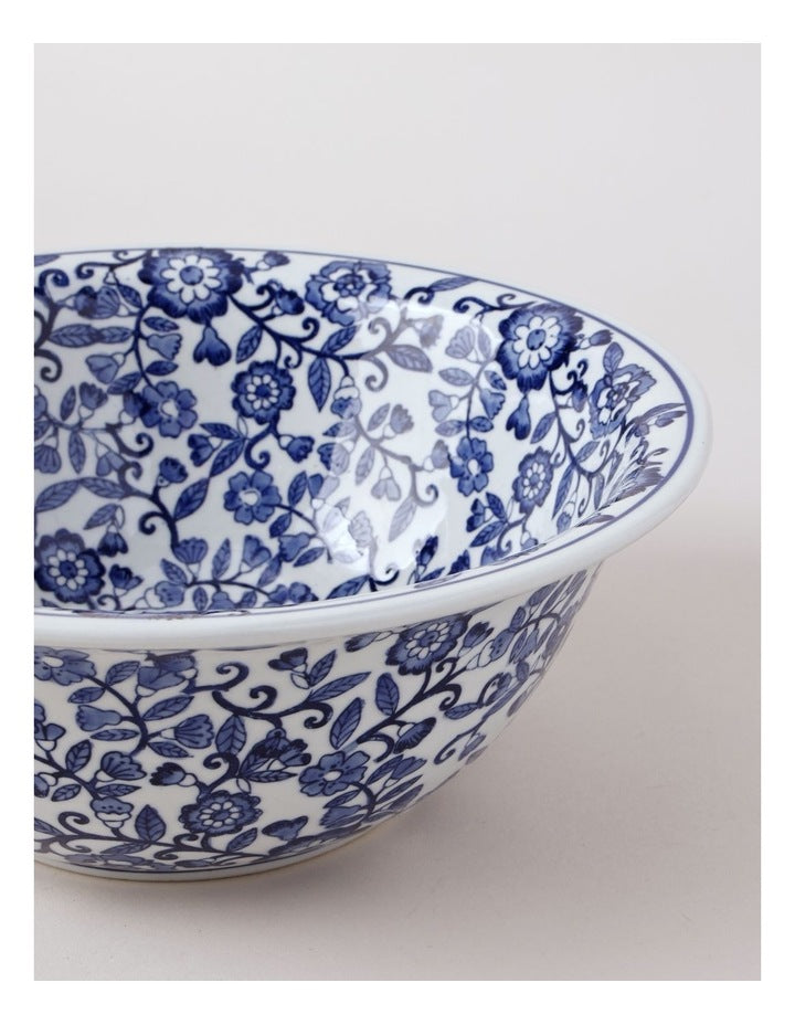 Hand Painted Decorative Bowl 29x11cm in Blue