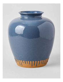 Nirimba Glazed Ceramic Vase 30cm in Blue