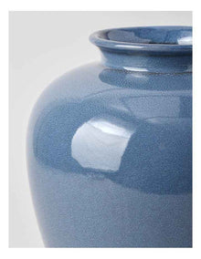Nirimba Glazed Ceramic Vase 30cm in Blue