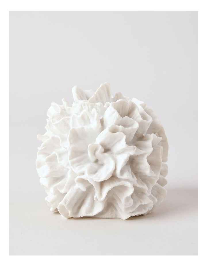 Atolle Ceramic Round Coral Object in White 10cm