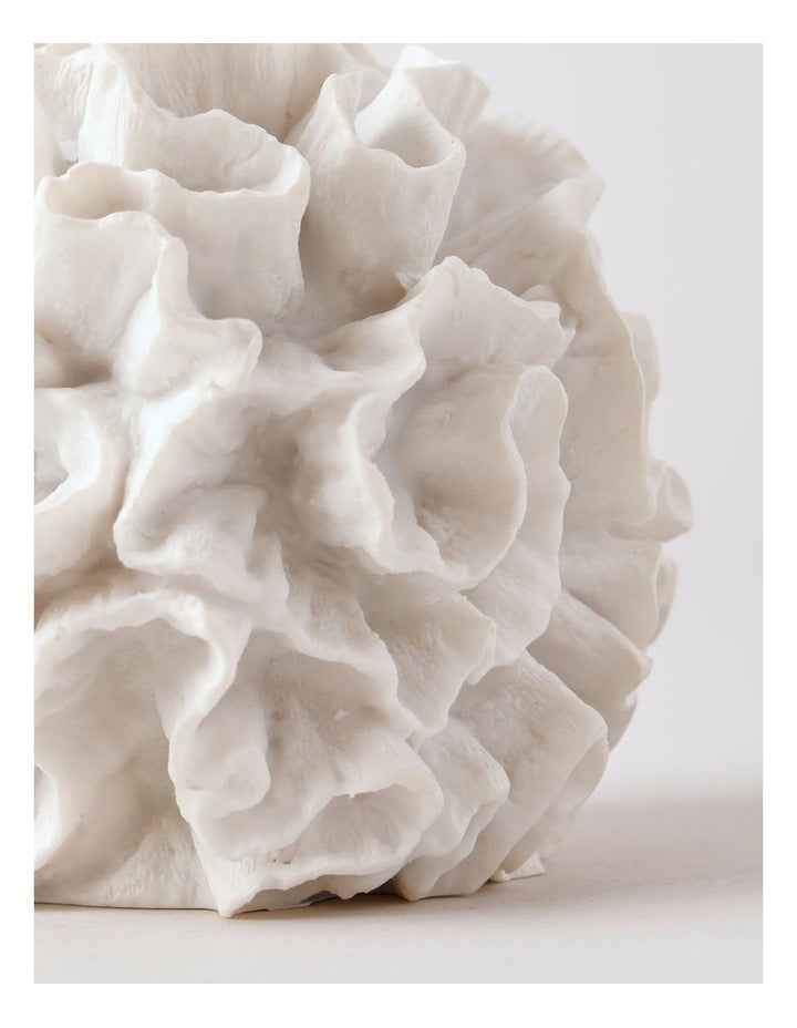 Atolle Ceramic Round Coral Object in White 10cm