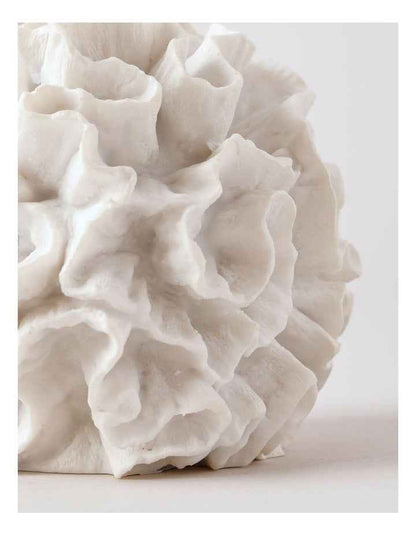 Atolle Ceramic Round Coral Object in White 10cm