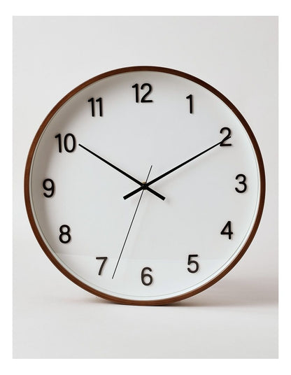 Tatum Clock 40cm in White/Chestnut/Black