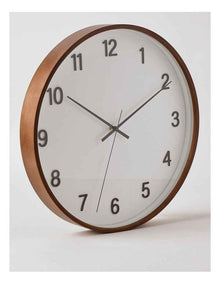 Tatum Clock 40cm in White/Chestnut/Black