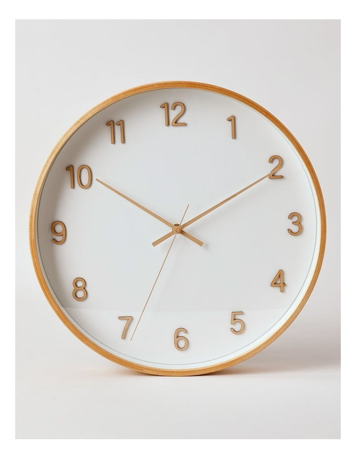 Tatum Clock 40cm in White/Natural
