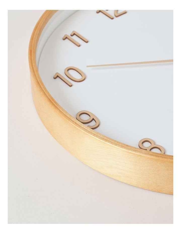 Tatum Clock 40cm in White/Natural