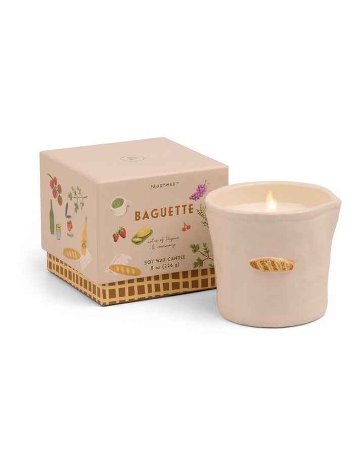 Bistro Ceramic French Baguette Candle