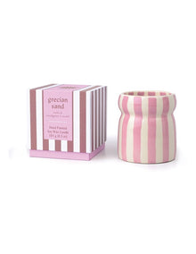 Cabana Striped Ceramic Candle