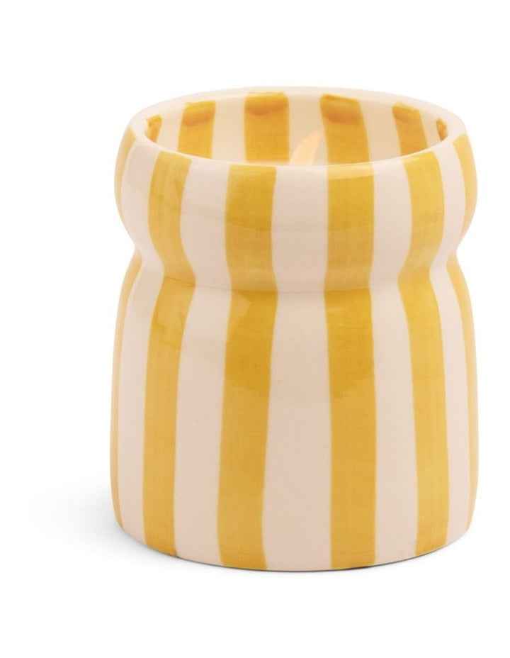 Cabana Striped Ceramic Candle