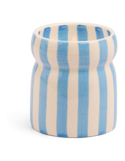 Cabana Striped Ceramic Candle -
