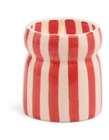 Cabana Striped Ceramic Candle