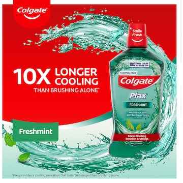Colgate Mouthwash Freshmint Alcohol Free - Plax 500mL