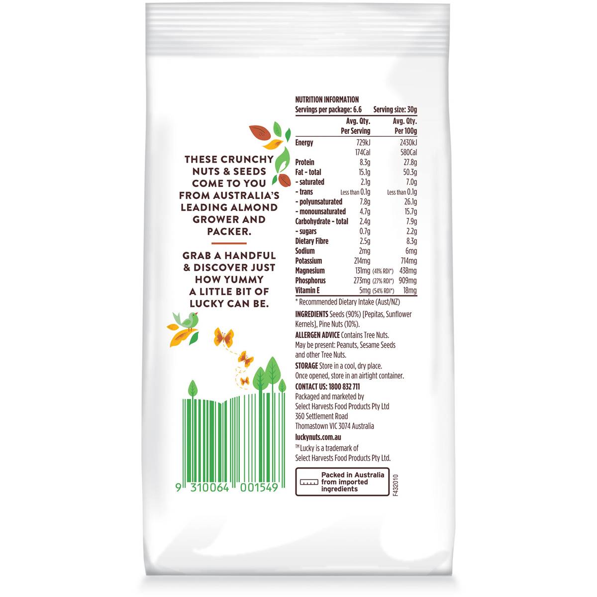 Lucky Natural Seed Mix With Pine Nuts 200g