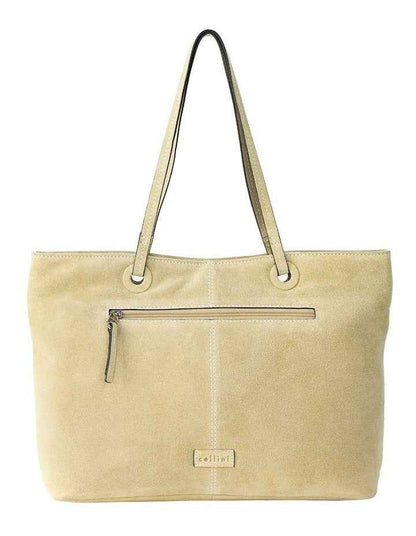 Montego Suede Tote Bag in Taupe