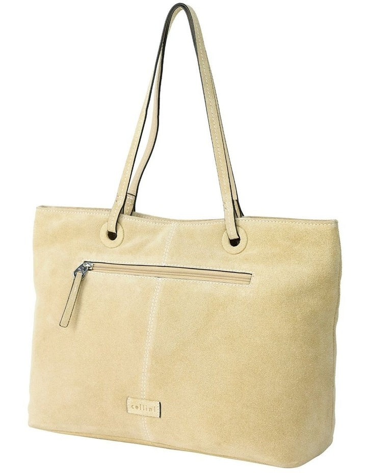 Montego Suede Tote Bag in Taupe