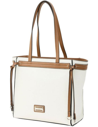 Brooke Tote Bag in White/Brown