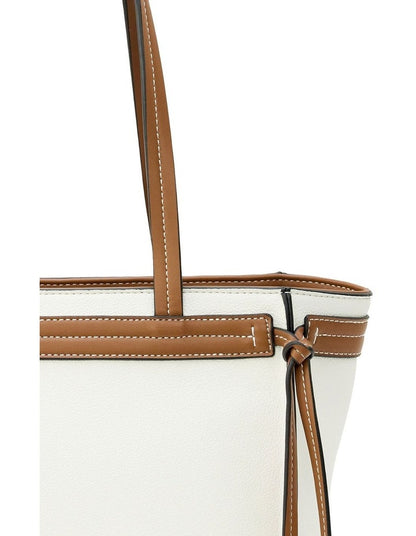 Brooke Tote Bag in White/Brown