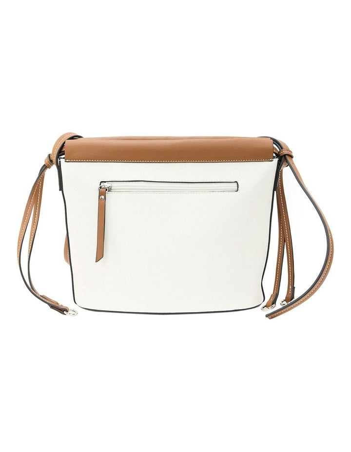 Brooke Crossbody Bag in White/Brown