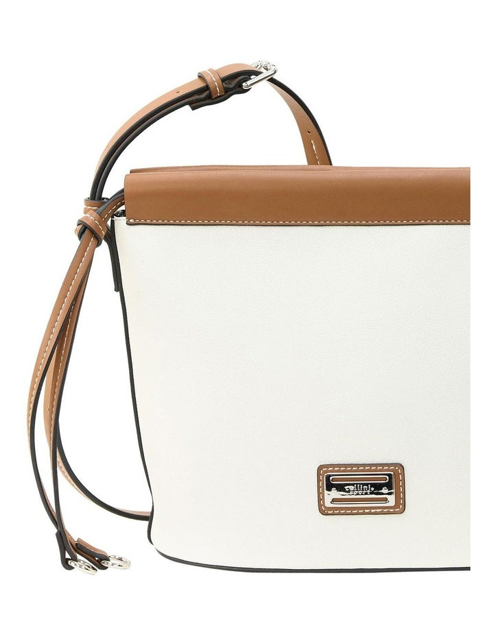 Brooke Crossbody Bag in White/Brown