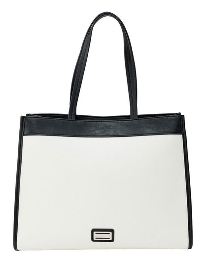 Deborah Tote Bag in White/Black