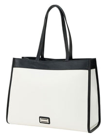 Deborah Tote Bag in White/Black