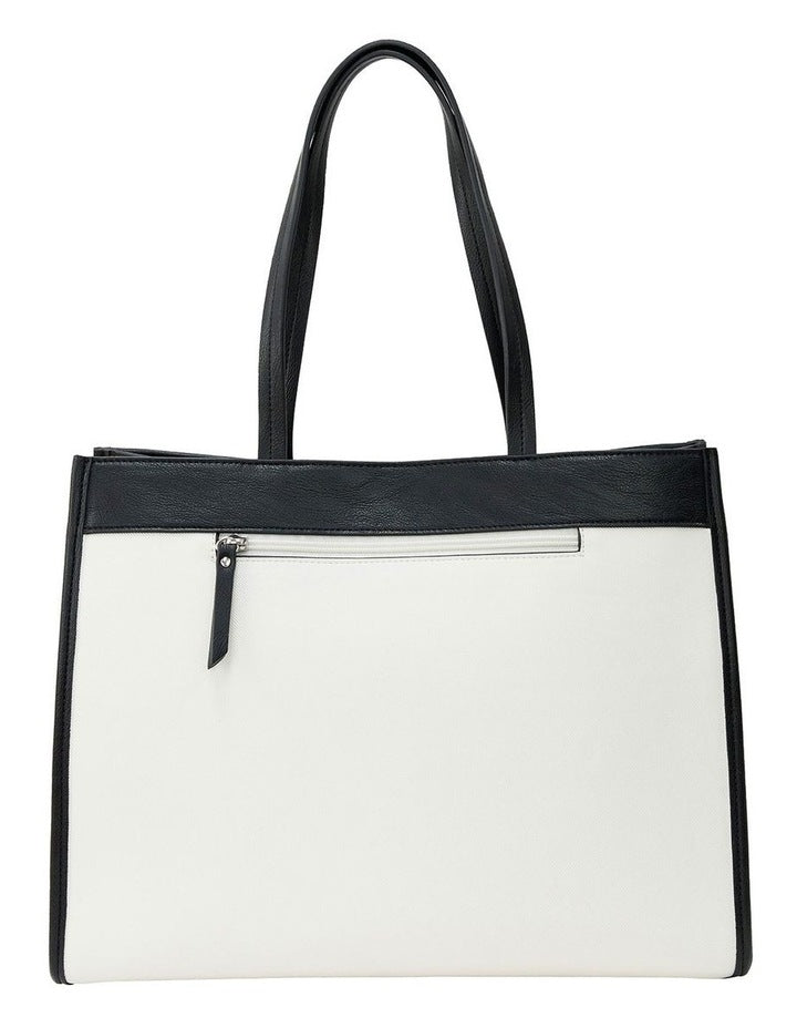 Deborah Tote Bag in White/Black
