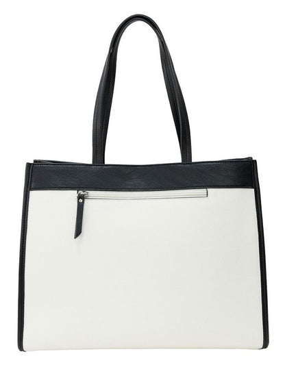 Deborah Tote Bag in White/Black